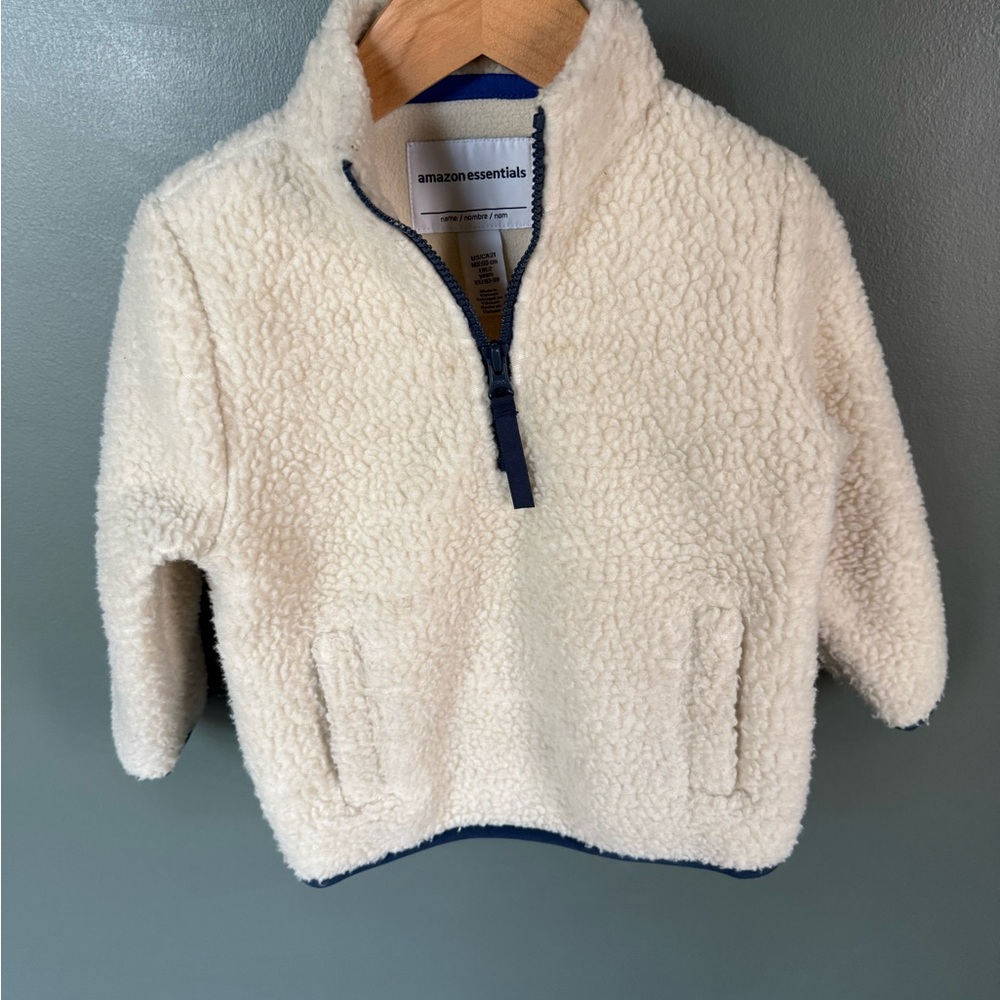 Amazon Essentials Kids White Fleece Half-Zip